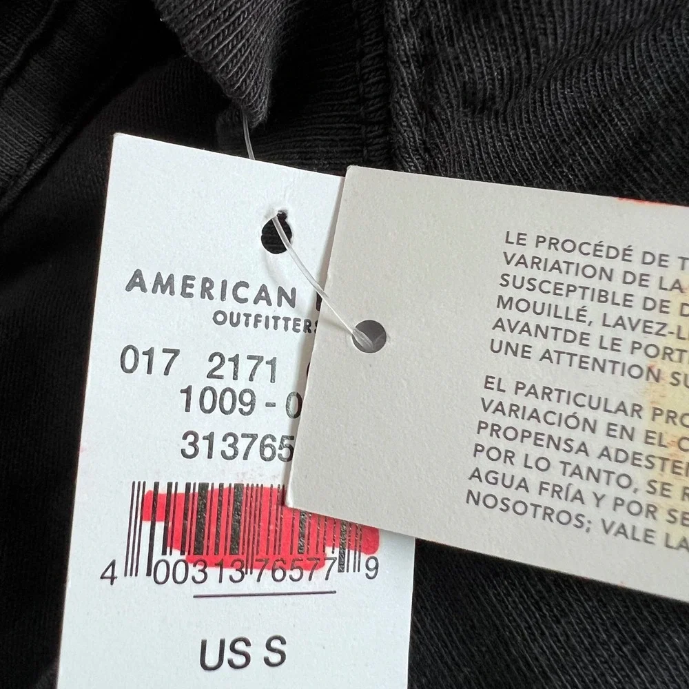 American‎ Eagle Mens Long Sleeve Crewneck Tee Black Small NWT 017-2171-1009-001
